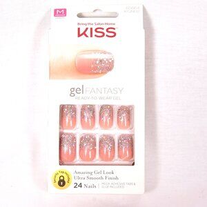 Kiss  Gel Fantasy Ready To Wear Gel 24 Nails Medium KGN02 New In Box